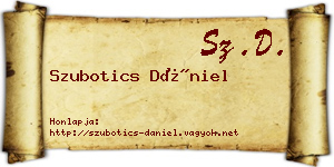 Szubotics Dániel névjegykártya